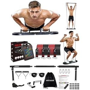 HOTWAVE Push Up Board Fitness, Portable Foldable 20 in 1 Push Up Bar at Home Gym, Pushup Handles for Floor. Professional Strength Training Equipment For Man and Women,Patent Pending