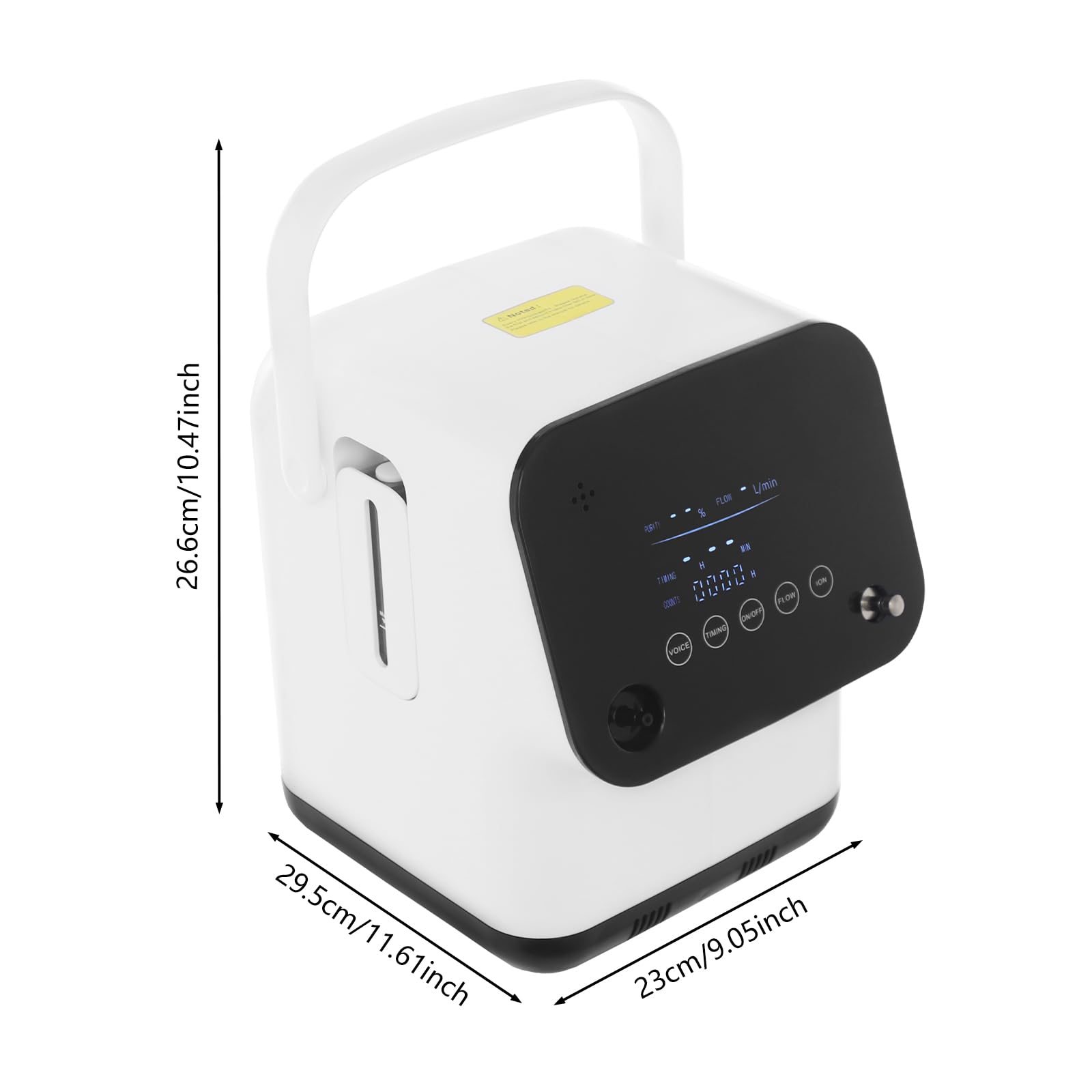 Macchina per la produzione di ossigeno, 1-7 lpm, portatile, 120 W, concentratore di ossigeno domestico silenzioso (45 dB), concentratore di ossigeno portatile, per casa e viaggi