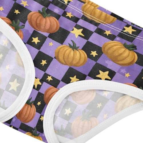 Girls Underwear Soft Cotton Halloween Pumpkin Check Kids Panties in Sizes 2/3t, 4t, 5t, 6 and 84
