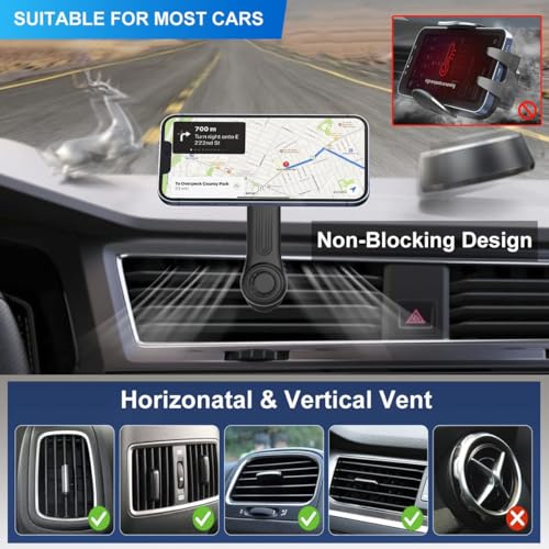 Image of Air Vent Car Phone Holder, AC Vent Clip Phone Mount, 360 Rotational /Adjustable for All Smartphones (L069)