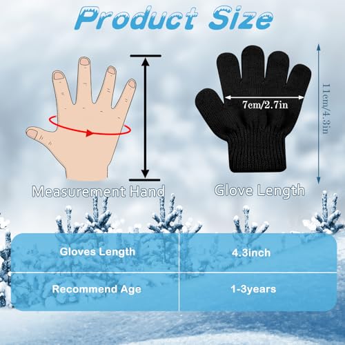 Image of ONESING 6 Pair Baby Gloves Toddler Gloves Toddler Winter Gloves Kids Gloves Winter Stretchy Knit Gloves for Kids Boys Girls
