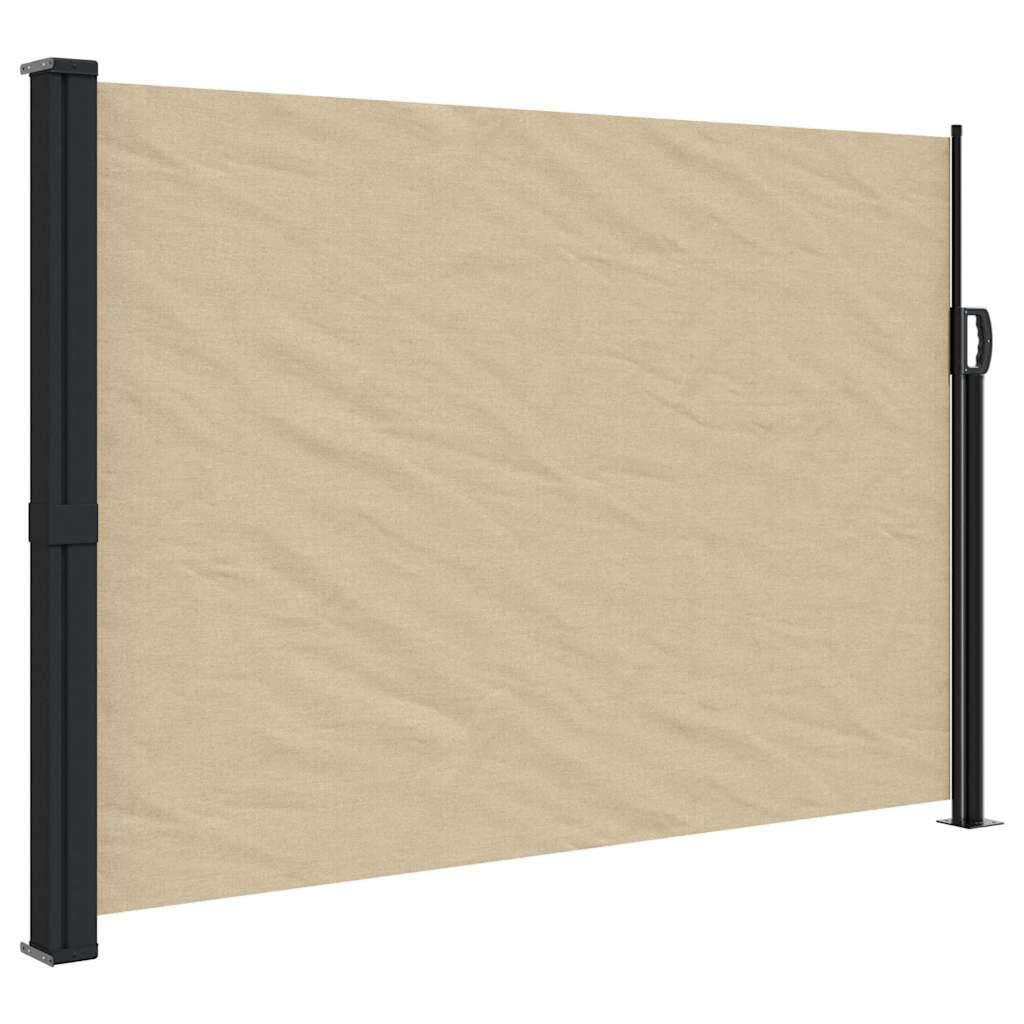 Auvent latéral rétractable beige 140x300 cm en polyester et PU pour extérieur