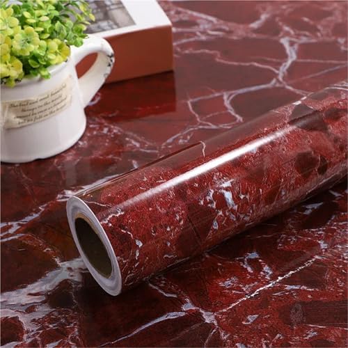 Papier peint vinyle marbre rouge pour rénover vos meubles - 3