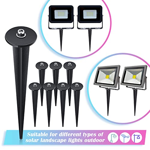 image for Zhengmy 8 Packs Threaded Spike Flood Light Ground Stake Metal Replacem