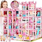 Large Dream Doll House for Girls with 22 Rooms, Lights, Dolls, and Furniture - Playhouse Dollhouse for Grils Ages 6-16 Toys for Birthdays & Holidays & Christmas