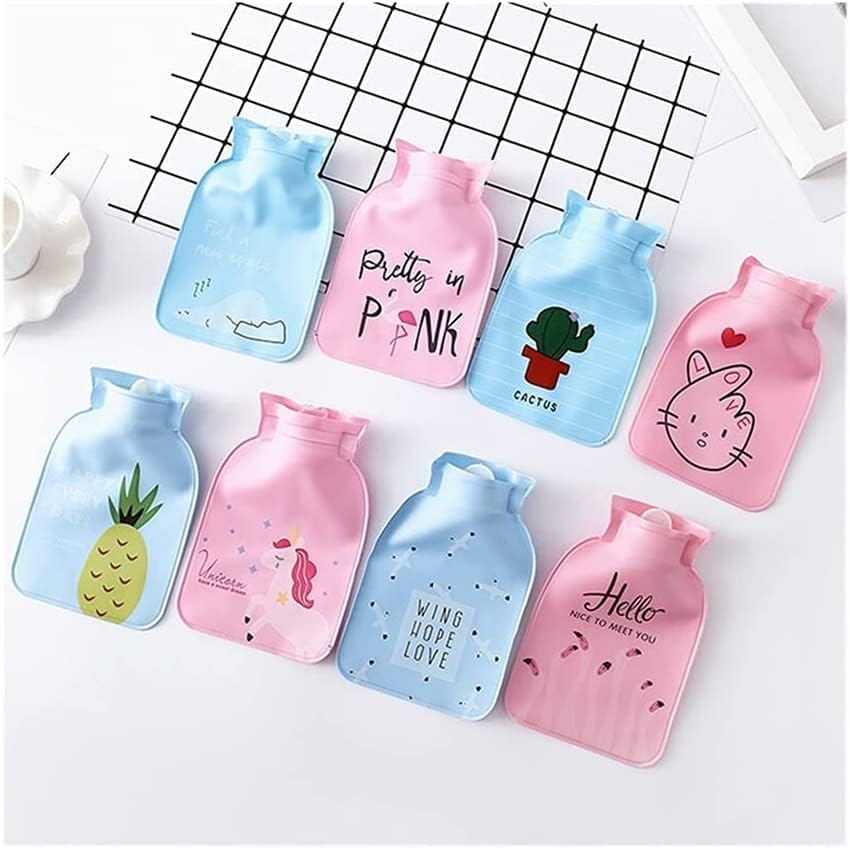 Hot Water Bottle, Winter Cute Warmer Bags Mini Hot Water Bottle Cartoon Hand Wamrer Water-Filling Hot Water Bag for Women Warm Warming Bag (Color : Random Style 1) (Color : Random Style 1)