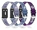 Nigaee 3 Pack Soft Silicone Watch Bands Compatible with Samsung Galaxy Fit 3,Adjustable Breathable Replacement Sport Straps & Slim Lace Silicone Wristbands for Women Men