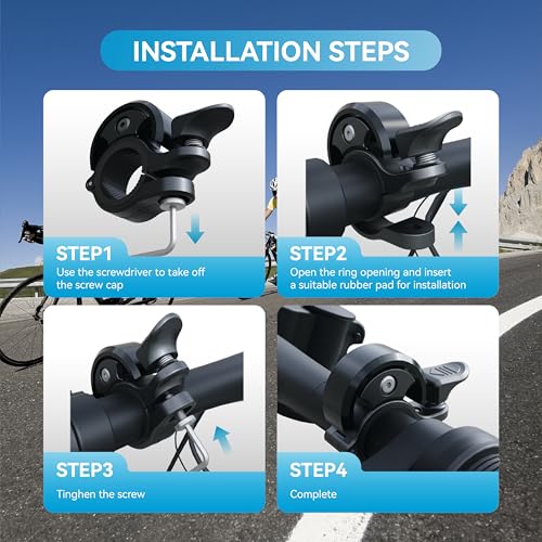 Image of Greallthy Loud Bike Bell for Adults Kids Fit 0.75-1in Handlebar | Premium aluminum&PC material, elegant & long-lasting. mounting tools included. Fits kids, city, folding, cruiser & most MTBs.