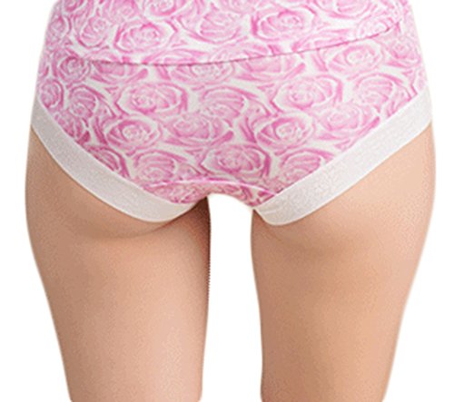 CLC Women's Mulberry Silk Boxers Panties Flower Patterns Printed Brief2