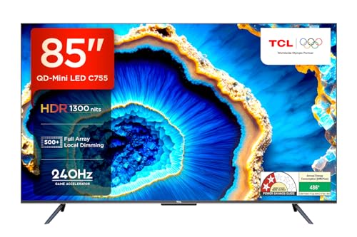 Image of TCL 215 cm (85 inches) 4K Ultra HD Smart QD-Mini LED Google TV 85C755 (Black)