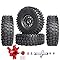 AllinRC 1.9 Beadlock Wheels And Tires - 120mm Mud Tires For Axial SCX10, Traxxas TRX-4, Redcat Gen 8 1/10 Scale RC Crawler - 4PCS Silver