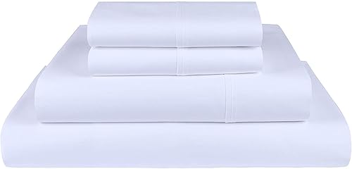 Juego de sábanas de 1500 hilos 100% algodón, extra suave, algodón egipcio de calidad hotelera de lujo, juego de 4 piezas, color blanco Queen para