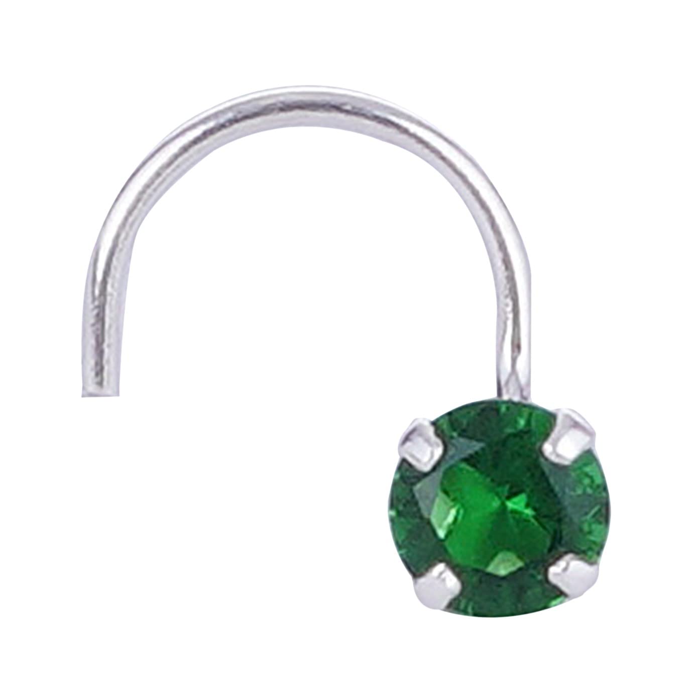 DHRUVS COLLECTION Pure 925 Silver Oxidized Green Stone Nose Pin/Nose Ring for Girls & Women (B09KS2QVX7) Amazon Price History, Amazon Price Tracker