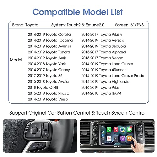 Carplay sans fil Toyota interface double système Android Auto et Mirror Link par clé USB - 2