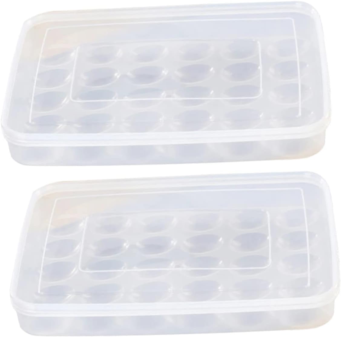 ARTIBETTER 2pcs Refrigerator Egg Storage Cases Stackable Egg Cartons Freezer Box Fridge Organizers Space-saving Easy to Move