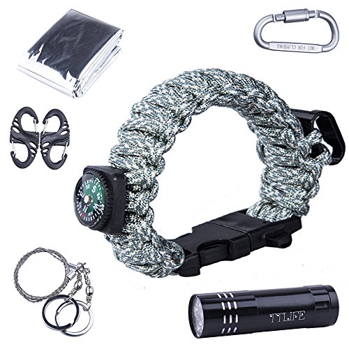 AuRiver Braccialetto Paracord Sopravvivenza Militare Kit, Bracciale So AuRiver Braccialetto Paracord Sopravvivenza Militare Kit, Bracciale So