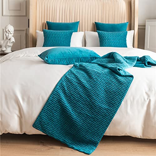 Bed Runner Hotel Bedding Scarf Double-Sided Dual-Use Bed Flag Family Bedroom Bed Tail Towel Wedding Bedding Stripes Decoration Accessories For Home Guestroom (Full/Queen/45*210Cm,6-Piece Set) #TOP3