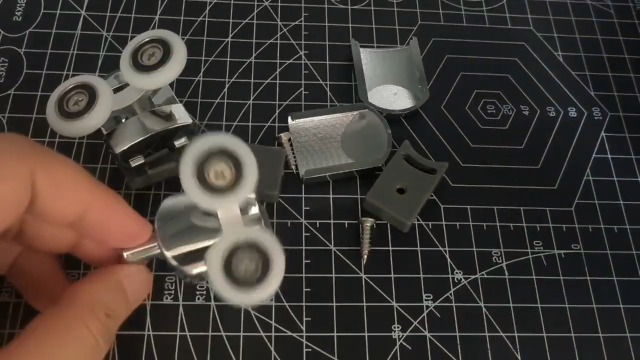 Image of Shower Door Rollers Replacement 4 Pcs Zinc Alloy Wheels 23mm with Anti Collision Block and Screws for Curved and Glass Doors