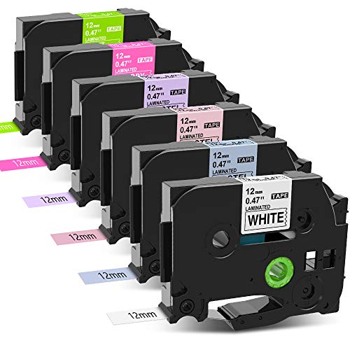 6x MarkField Compatible Ruban Remplacement pour Brother P-Touch TZ TZe-231 12mm x 8m 0,47 d'étiquettes laminé pastel pour PT-H105 H101C H110 H100LB/R 1000 1010 1080 D200 D400 E100 P300BT Cube