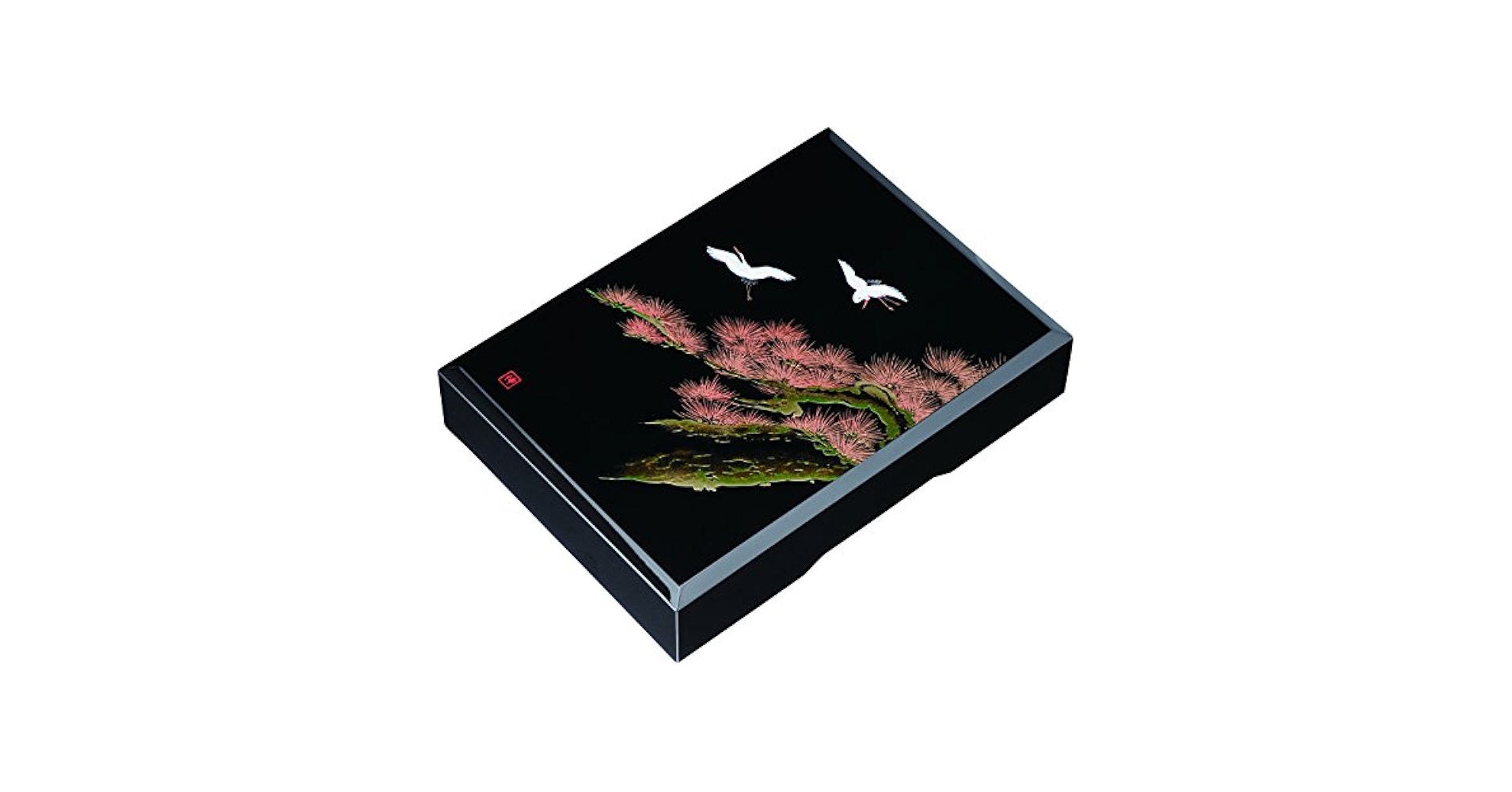 Amazon.co.jp: 加伏文庫 黒 飛祥 紀州漆器 和柄 鶴 書類ケース
