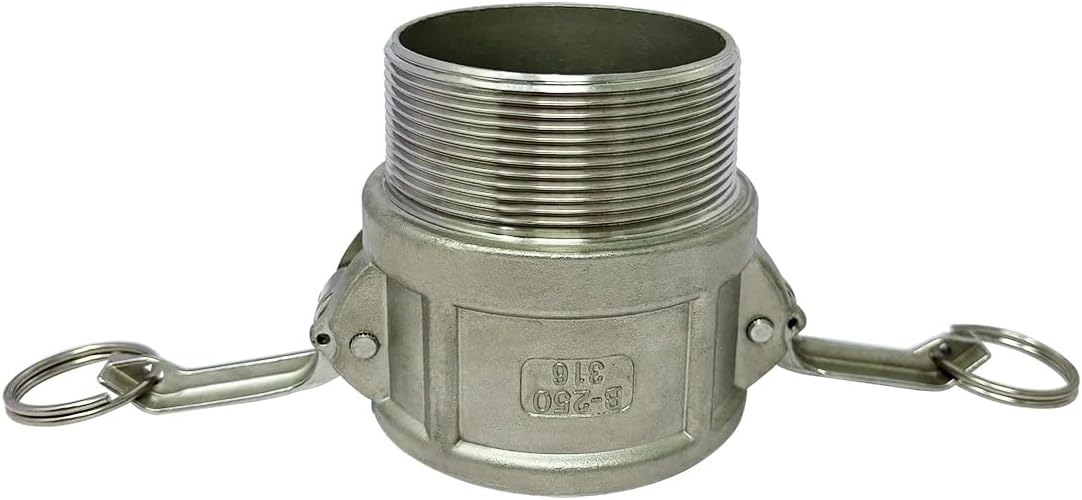 Gloxco Type B Cam and Groove Fitting, Stainless Steel 316, 2-1/2" Female Camlock x 2-1/2" Male NPT (CAM-25-B-SS)