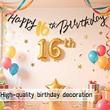 Black Gold 65th Birthday Decorations Banner for Women Men, Happy 65th Birthday Black Gold Banners Him Her Party Supplies Decorations - Image 3
