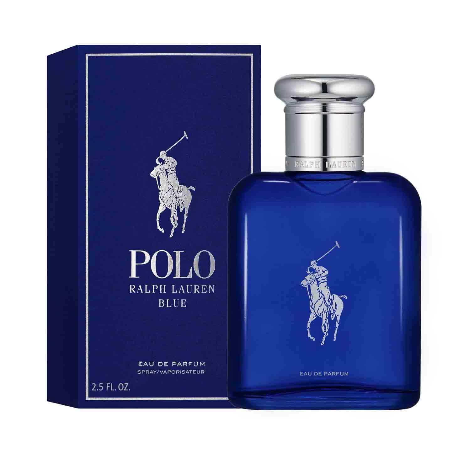 Ralph Lauren Polo Blue Eau de Parfum, Profumo Uomo Legnoso e Sofisticato, Fragranza Maschile Intensa ed Energizzante, Note di Bergamotto e Iris Blu, A Lunga Durata, Profumo di Lusso da Uomo, 75 ml