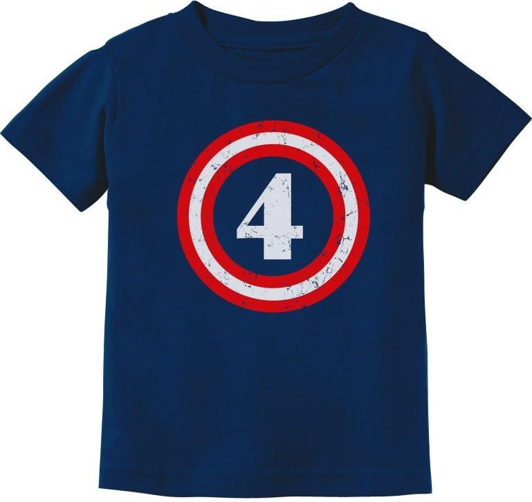 TstarsCaptain 4th Birthday Shirt Boy Girl 4 Year Old Gifts Toddler Kids T-Shirt