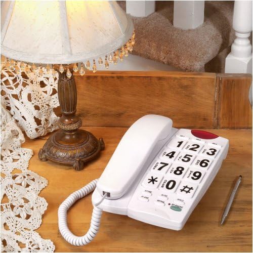 Big Button Corded Speakerphone with 13 Number Memory (White)