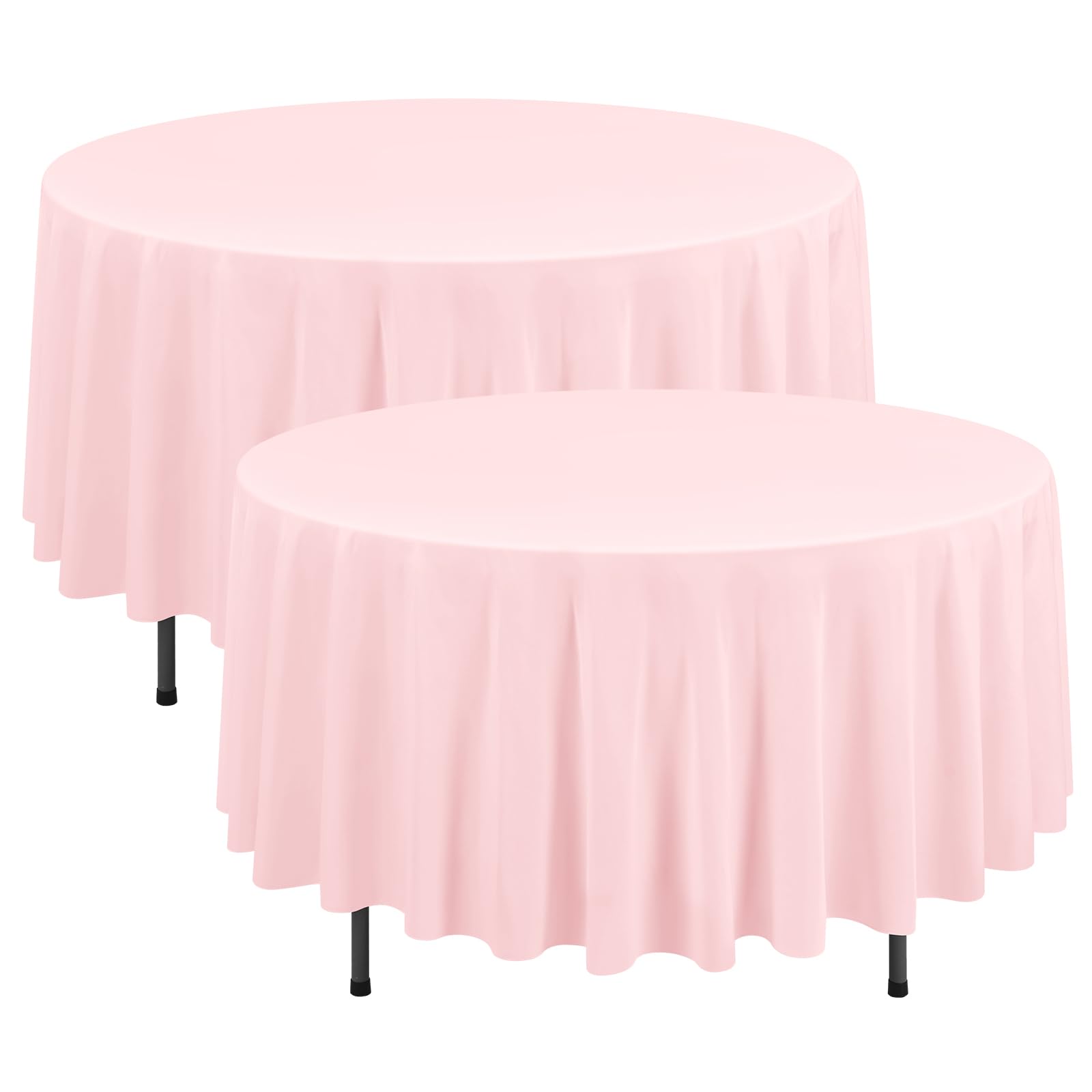 2 Pack Pink Round Tablecloth 90 Inch Polyester Circular Table Cloths Stain and Resistant Washable Round Table Cloth Table Cover for Wedding,Birthday,Parties,Banquet,Holiday,Dinner Table Decorate