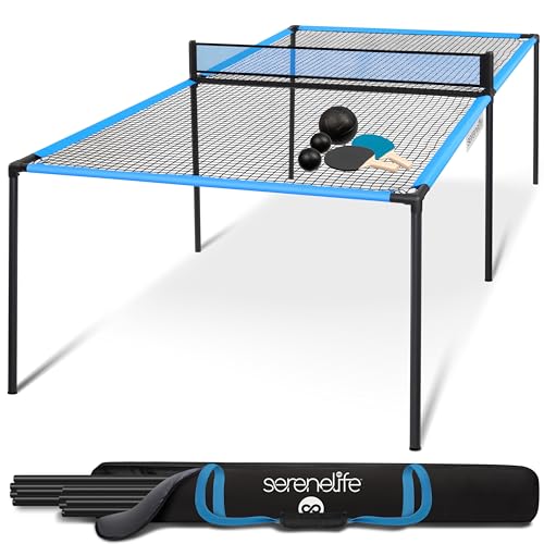Serenelife Mesa de Ping Pong, Tamaño Mediano, Tenis de Mesa, Plegable, Portatil, Incluye Red
