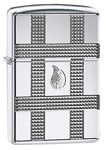 Encendedor Zippo Geometric Design Cromado miniatura 1