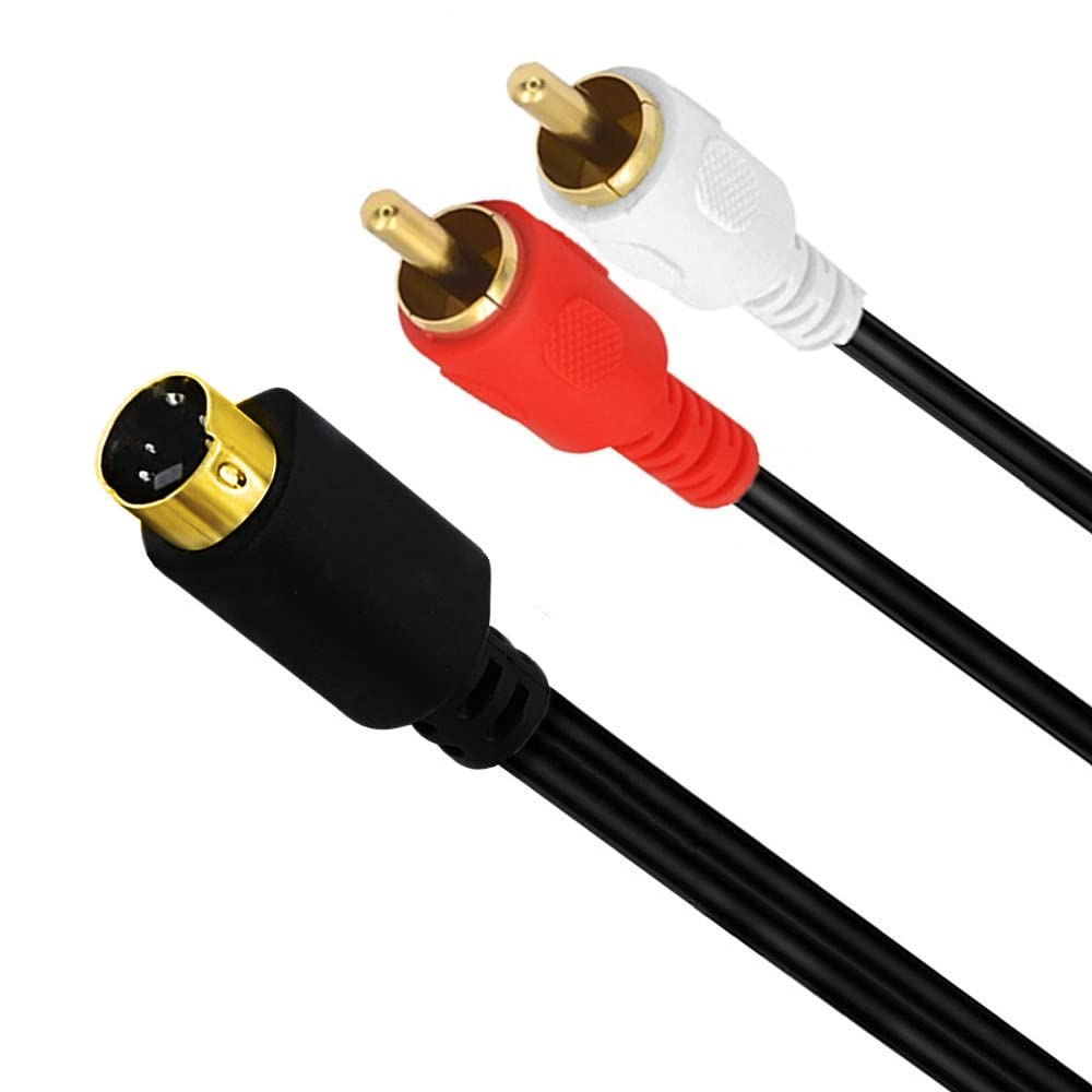 S-Video 4-poliges Mini-DIN auf Cinch-Splitterkabel, vergoldet, 4-polig, Mini-DIN-S-Video-Stecker auf 2 Cinch-Stecker, Audio-Y-Splitter-Verlängerungskabel, 1,5 m