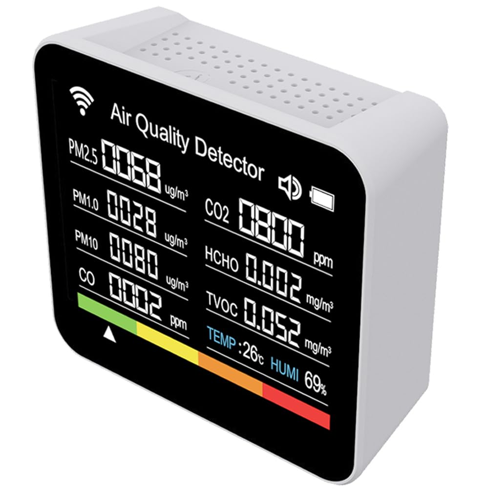 Air Quality Monitor, Indoor Air Quality Monitor, 14 in 1 Air Quality Tester WiFi APP Control 2.8