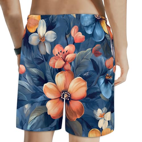 Men's Swim Trunks Size S Flower Radiance with Mesh Lining Soft Breathable Quick Dry Beach Shorts2
