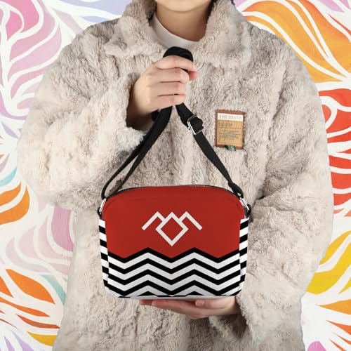 WCGXKO T Peaks TV Show Inspired T Peaks Gift 90s TV Show Merch Red Room Black Lodge Crossbody Bag4