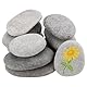 FAAING 10 Stück Flache Steine zum Bemalen, 8-10 cm Große Kieselsteine Glatte Flusskieselsteine Dekosteine Naturstein Flussstein für Mandala Bemalen, Garten, Blumentöpfen, Aquarien
