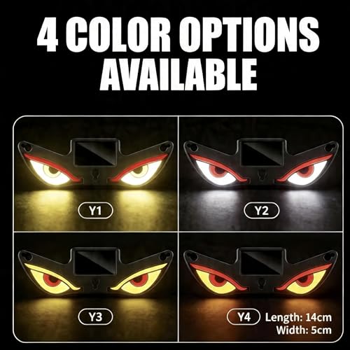 Image of Solar Car LED Atmosphere Decoration Light,High-Brightness Demon Eye Styling Lamp,Universal Fit Automotive Accent Light with Smart Light Sensor and Suction Cup Mount for SUV Truck Sedan (1, Y2)