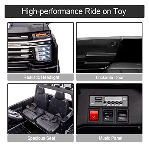Image of 24V Ride on Toys for Kids Chevrolet Silverado 2 Seater Ride on Car for Kids