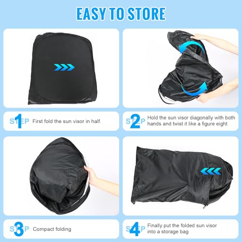 Pare-Soleil Anti-UV Pliant pour Pare-Brise Avant Remplacement pour Peugeot 208 P21 2019-2026, Pare Soleils pour Voiture à l'intérieur Pliable Couverture, Protection Anti-poussière Réfléchissante UV – vue 5