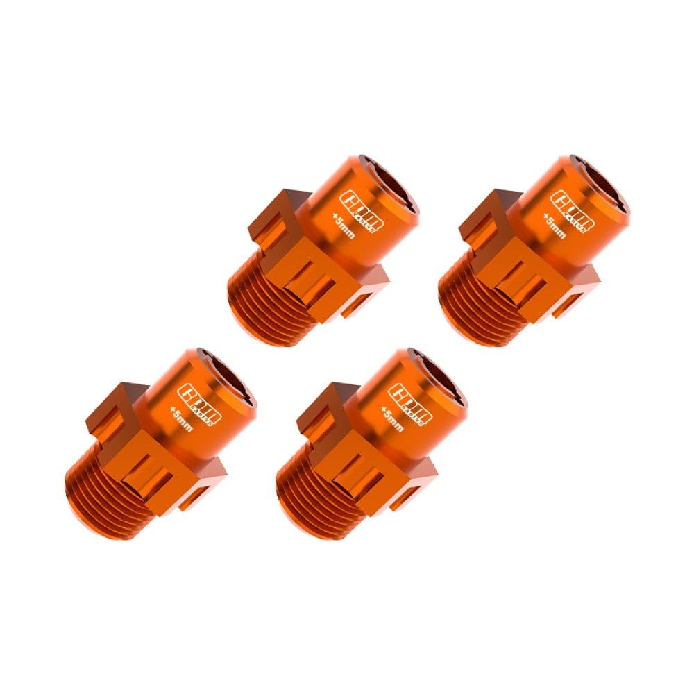 Aluminum 7075 Alloy 17mm Wheel Hubs Widen 5mm for Traxxas 1:8 JATO 4X4 VXL Brushless Buggy Upgrades - Orange