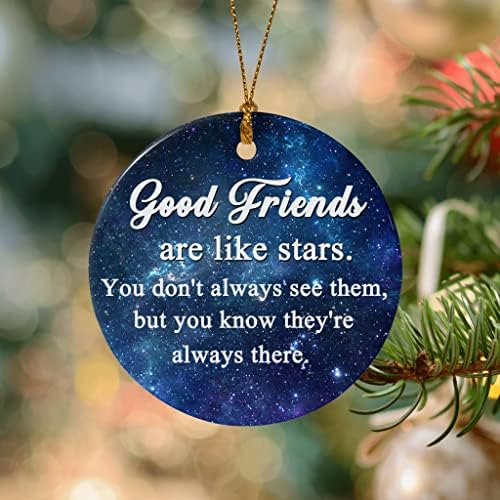 Good Friend Christmas Ornaments Friends Bestie Ornaments 3" Friendship Xmas Tree Ornaments Decorations Gifts for Women Men Friends