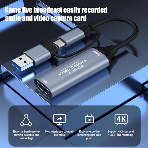Tarjeta de captura de video convertidor de audio USB para PC 6