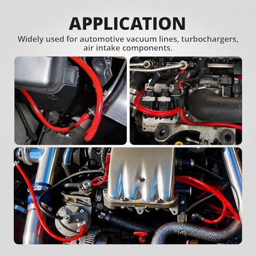 Image of EVIL ENERGY 5 /32 1 /4 5 /16 3 /8 Silicone Vacuum Tubing Hose Line Kit 5FT 4PCS 130PSI Max Pressure Red (4mm 6mm 8mm 10mm)
