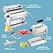 Pasta Maker Deluxe Holiday Set- Stainless Steel Machine w 3 Interchangeable Attachments- Make 5 Different Pastas- Spaghetti Fettuccini Angel Hair Noodle Ravioli Lasagnette- Durable Cutters, Xmas Gift