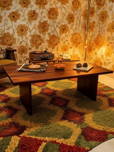 Image of Modern Sheesham Wood Coffee Table for Living Room | Wooden Center Table with Wide Top | Contemporary Tea Table Furniture for Home | Stylish Cocktail Table for Lounge & Apartment Decor | Dark Brown