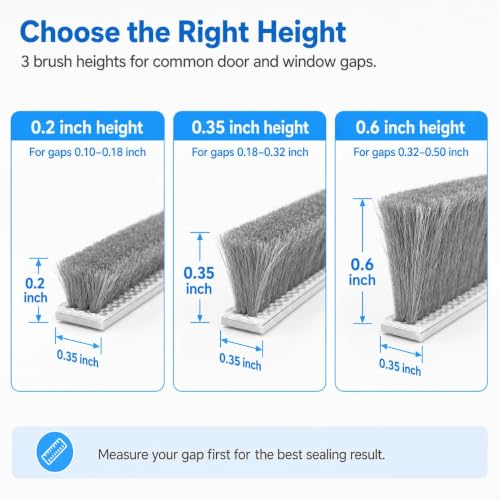 Bantie 20FT Weather Stripping Doors and Windows Seal Strip 0.35 x 0.35 in - image 4