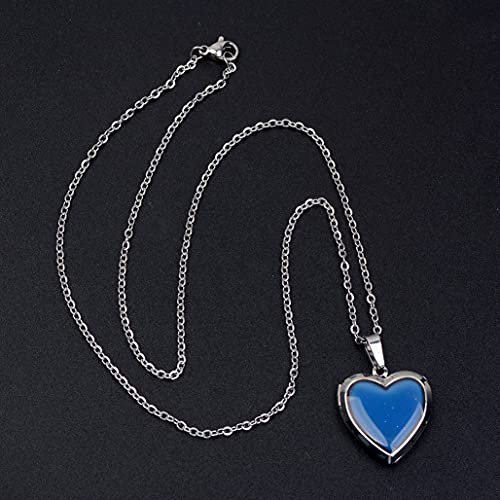 Swqfzki Temperature Sensing Color Changing Pendant Necklace Love Heart Locket Mood Necklace For Girls Women Gift (Love Heart Locket) #TOP4