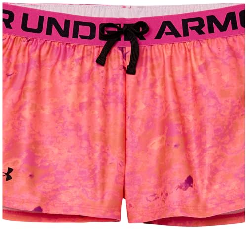 Under Armour Girls' Play Up Shorts, (963) Bubble Peach / / Rebel Pink, Medium Plus2