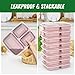 50 Pack (100-Piece) 32 oz Meal Prep Containers Reusable with Lids 3-Compartment, To Go Take Out Plastic Food Storage Containers, Sturdy Leakproof Food Safe, Microwave Freezer Dishwasher Safe, Pink